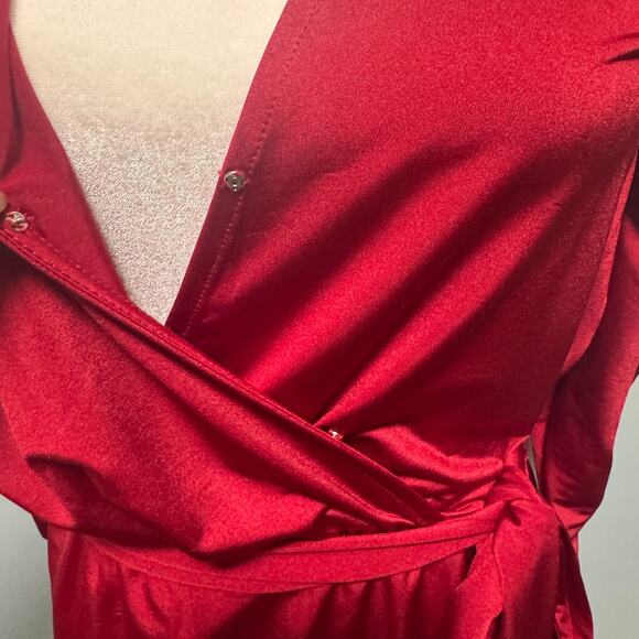 Boston Proper Women XS Top Cold Shoulder Holiday Party Going Out Tie Front - Picture 5 of 10